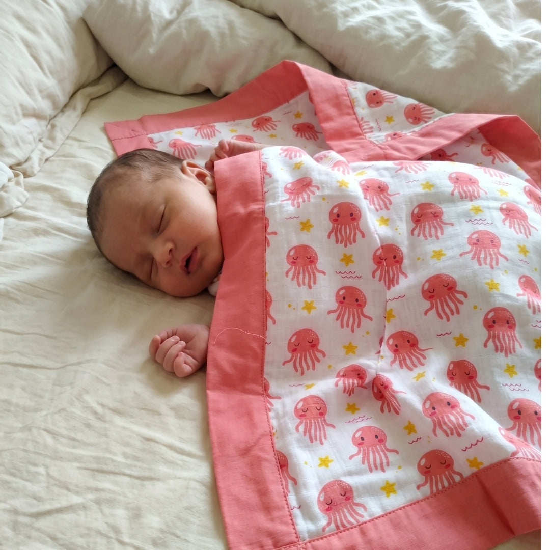 Muslin Receiving Towel or Holding Sheet - Jellyfish