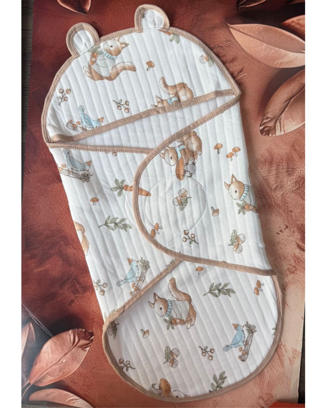 Premium Baby Swaddle -  Brown Velcro Type