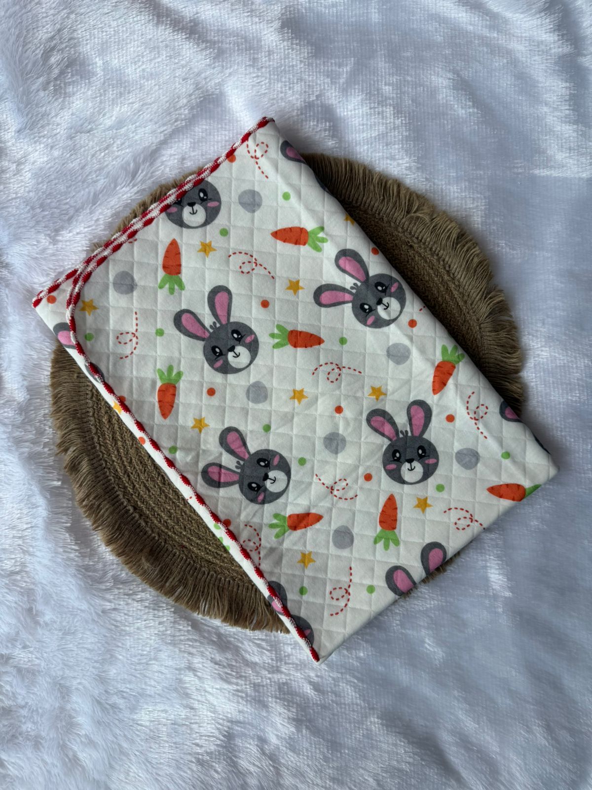 Premium Swaddle/ Wrapper/ Receiving Blanket - Carrot Rabbit
