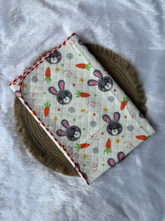 Premium Swaddle/ Wrapper/ Receiving Blanket - Carrot Rabbit