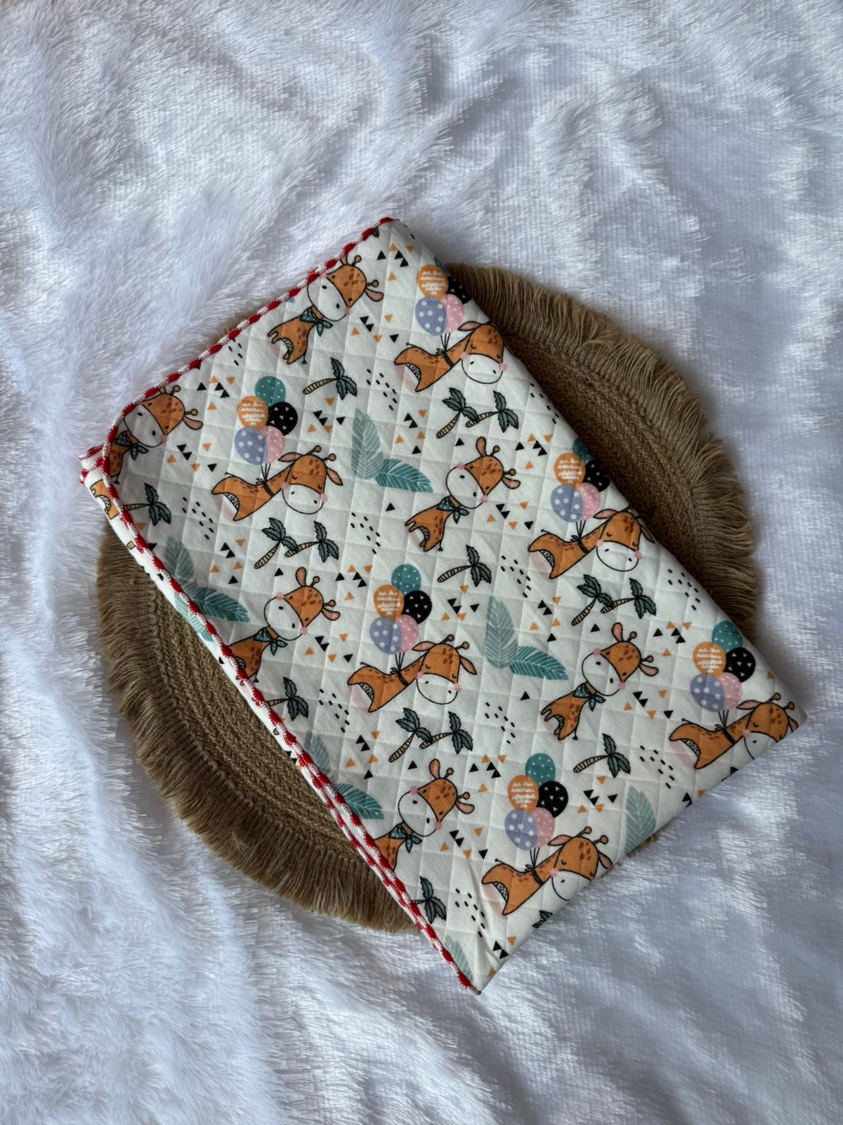 Premium Swaddle/ Wrapper/ Receiving Blanket - Giraffe