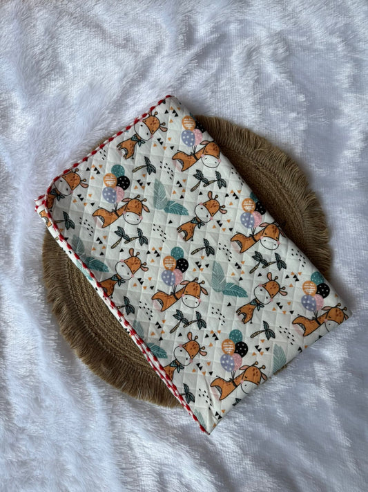 Premium Swaddle/ Wrapper/ Receiving Blanket - Giraffe