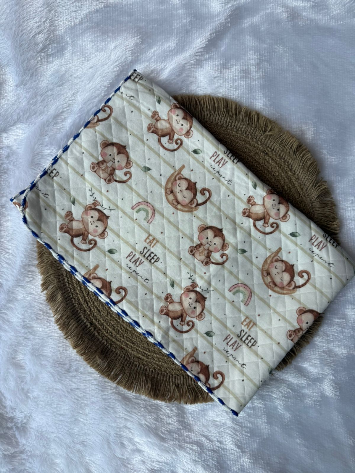 Premium Swaddle/ Wrapper/ Receiving Blanket - Monkey
