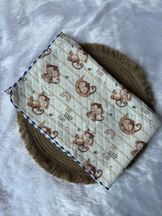 Premium Swaddle/ Wrapper/ Receiving Blanket - Monkey