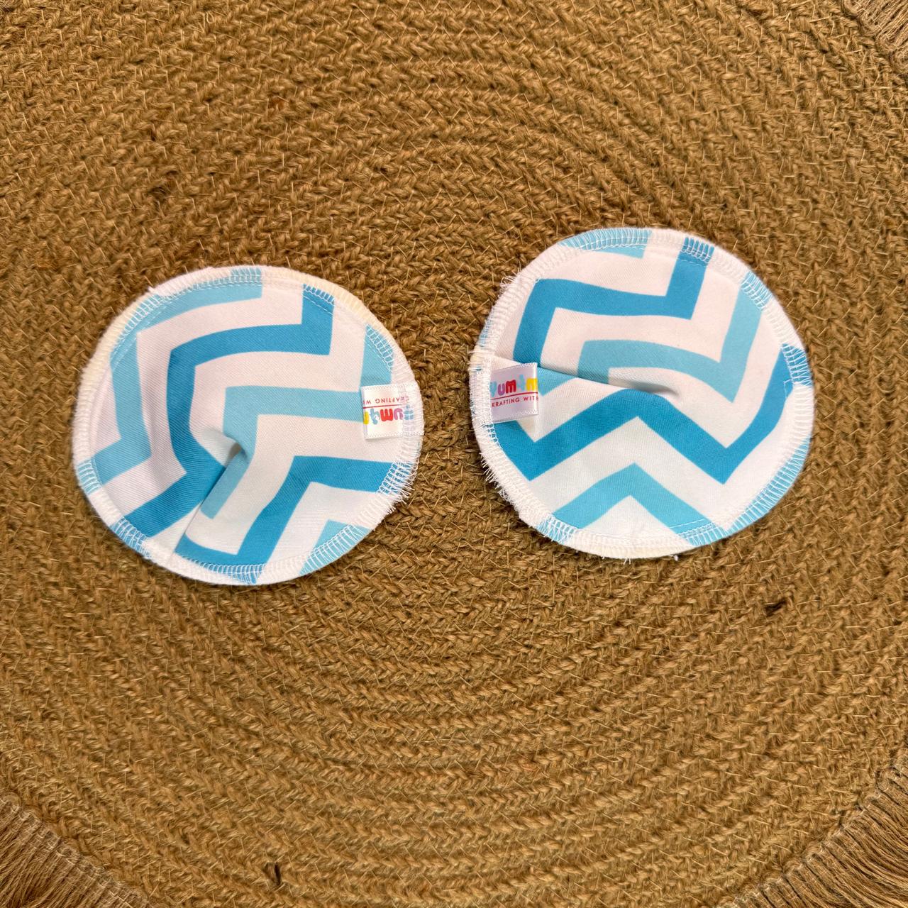 Reusable Breast Pads - Blue stripes