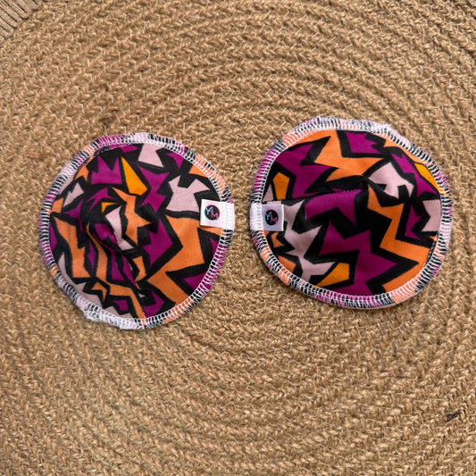 Reusable Breast Pads - Orange & Maroon