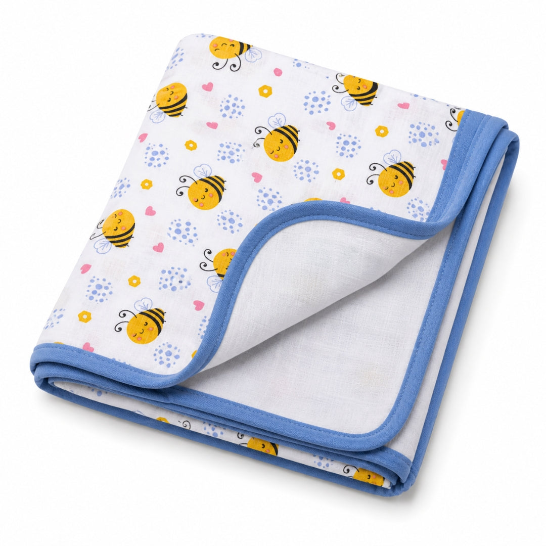 Premium 100% Muslin Baby Blanket – 5-in-1 Multi-Use Essential for Newborns - Honeybee Love
