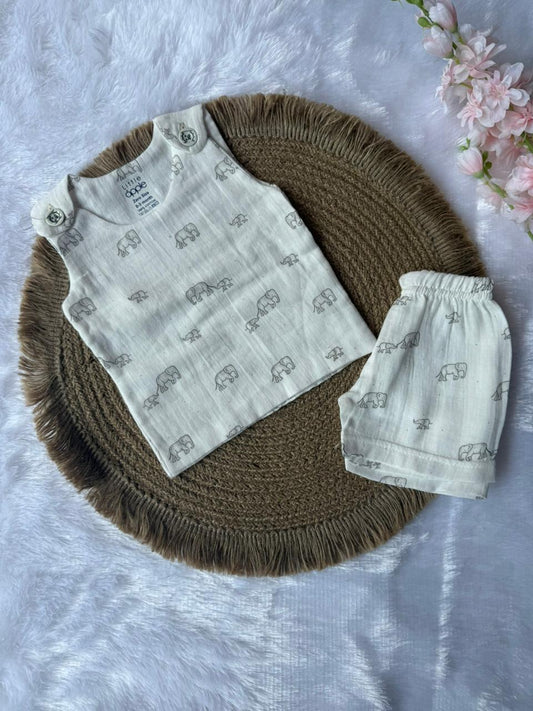 Unisex Muslin Set - Elephants
