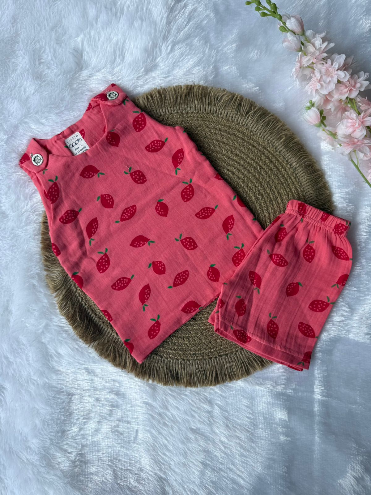 Unisex Muslin Set - Strawberry