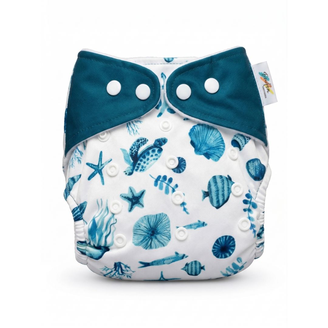 OneFit Free Size Cloth Diapers - Blue sea animals